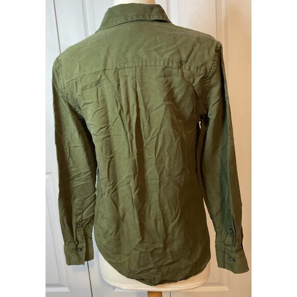 Banana Republic Olive Green Button Up Top Blouse Shirt Lyocell Size XXS - Picture 4 of 4